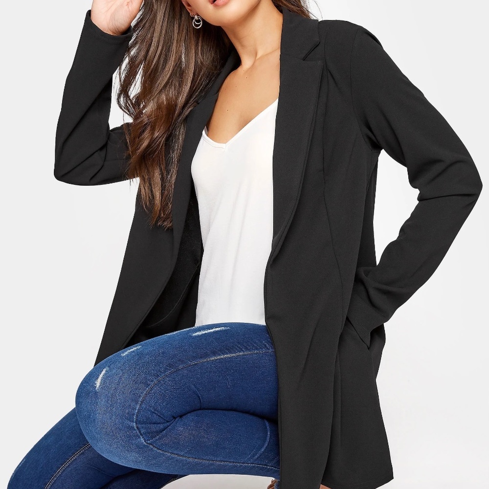 LTS Tall Black Scuba Longline Blazer *like new*